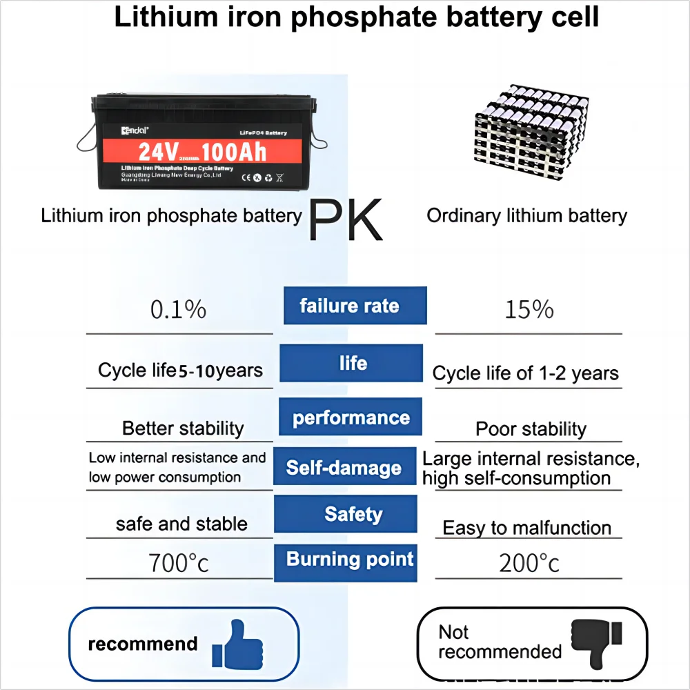 New  24V 100Ah 200Ah 300Ah LiFePO4 Battery Pack for Solar Power System RV House Built-in BMS Lithium Iron Battery No Tax