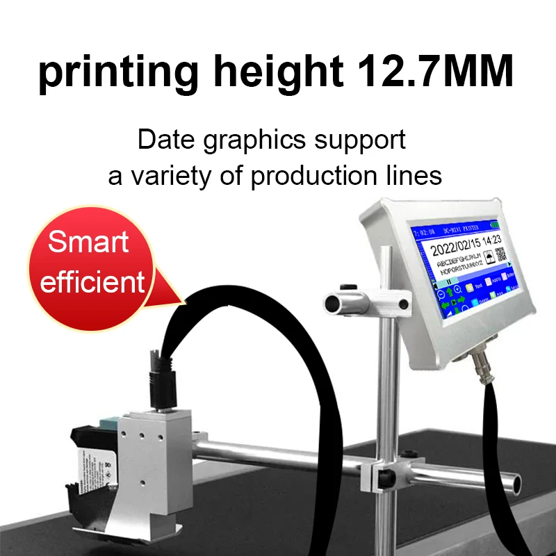 12.7mm 28 languages automatic coding machine mask Online Inkjet Printer Thermal Inkjet TIJ Printer for automatic conveyor belt