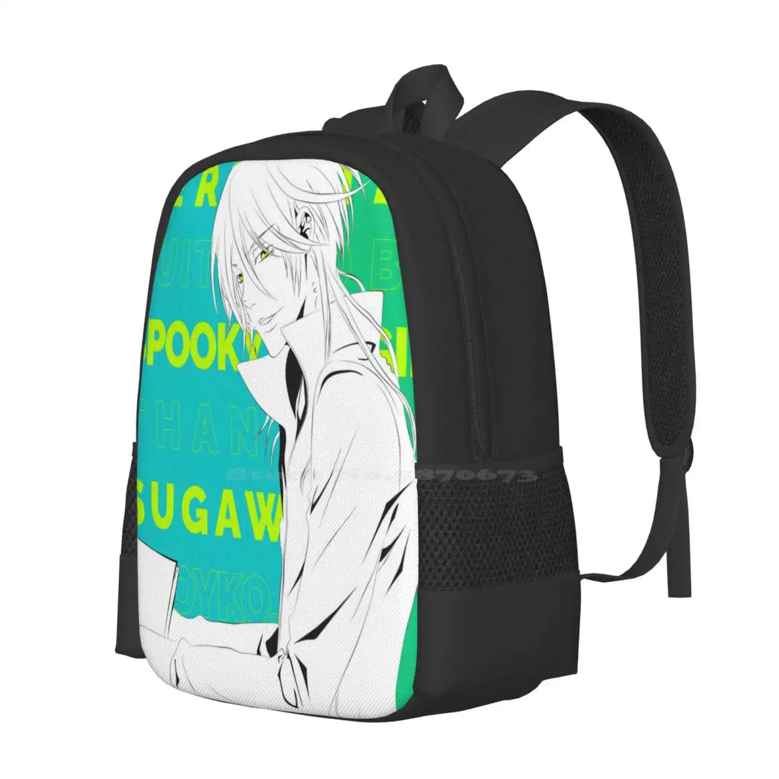 Psycho Pass Teen College Student Backpack Pattern Design Bags Anime Manga Psychopass Tokyopop Toeianimation Makishima Neon