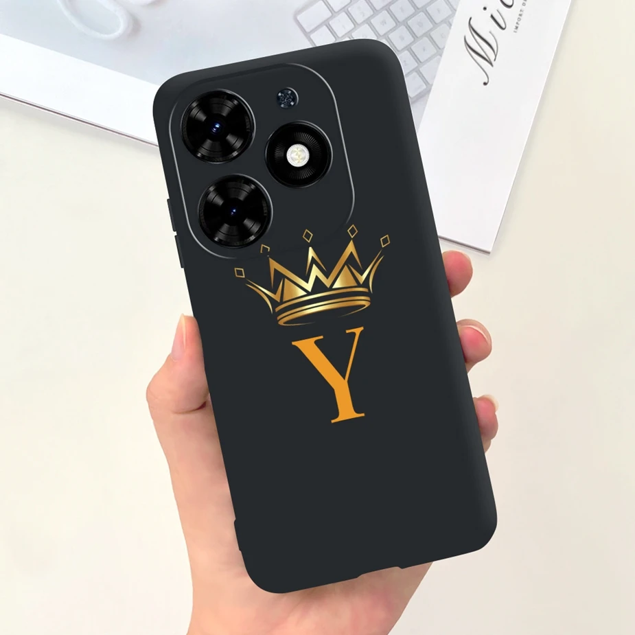 For Infinix Hot 40 Pro Case Hot40 X6836 X6837 Cute Crown Letters Cover Soft TPU Phone Cases For Infinix Hot 40i Hot40 Pro Bumper