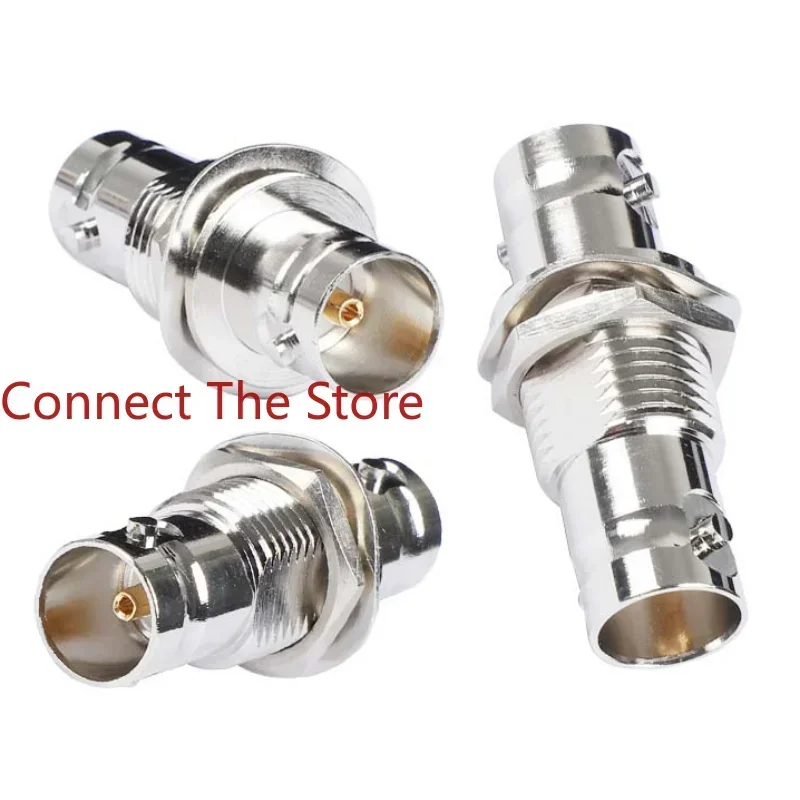 

2PCS All-copper Nickel-plated Q9BNC Female To With Nut Gasket Monitoring Video Head BNC Direct Adapter