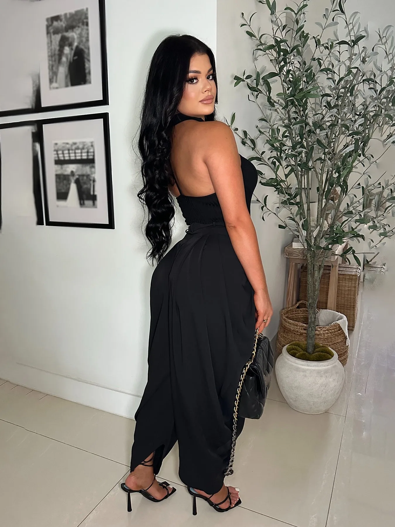 2025 カラフルセクシーカジュアルパンツ ハイウエストワイドレッグトラウザーズ ファッショナブルレディース通勤用 スタイリッシュポリエステル繊維 冬シーズン