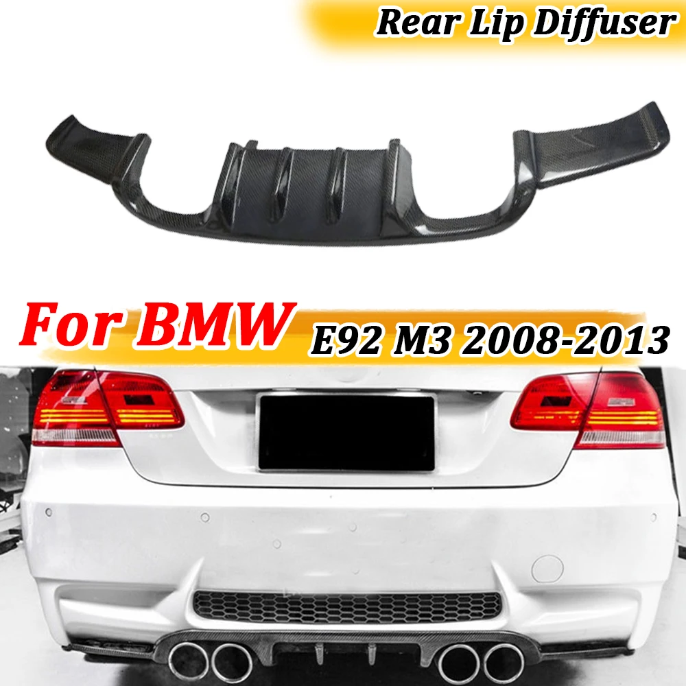 Rear Bumper Lip Diffuser For BMW E92 M3 3 Series 2008-2013 HM Style Carbon Fiber Skid Plate Cover Direct installation FRP Back