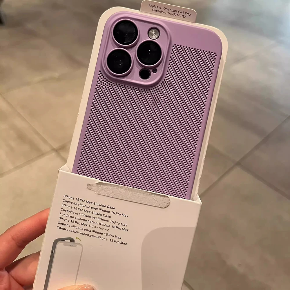 Wabenförmige Wärmeableitungs-Handyhülle für iPhone 18 16 15 14 13 17 Pro Max Plus 18Pro 17Pro Kühlende Atmungsaktive Einfarbige Stoßfeste Abdeckung – Detail 3
