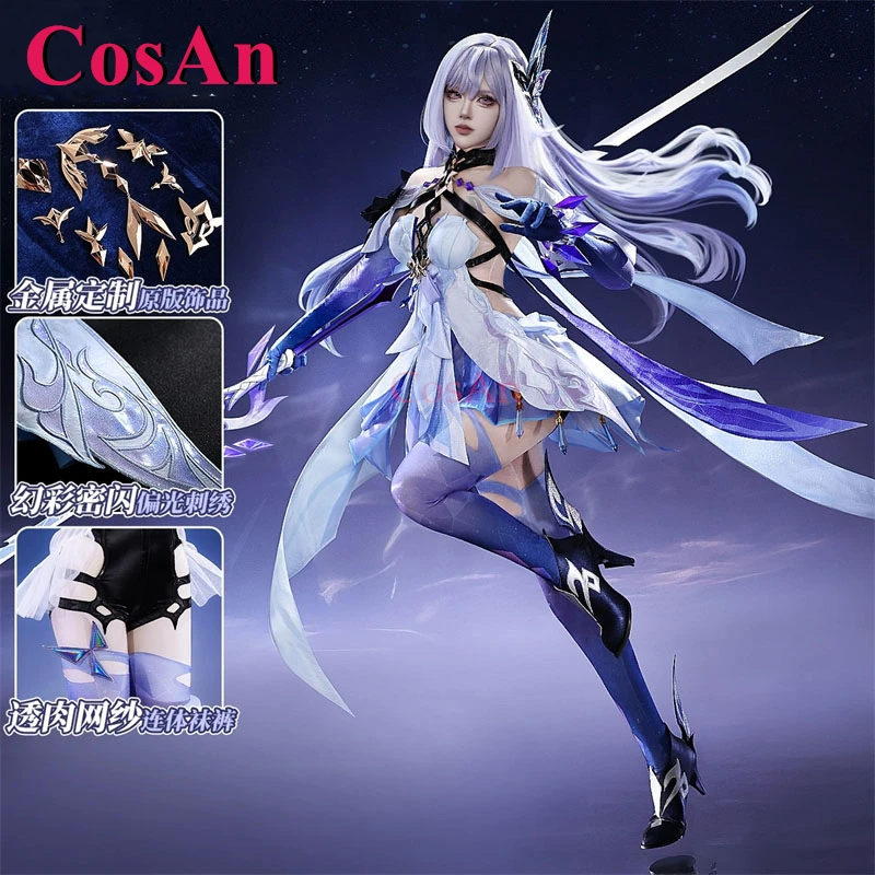 

CosAn Game Genshin Impact Skirk костюмы для косплея великолепное элегантное боевое платье женская одежда для ролевых игр на Хэллоуин S-XL