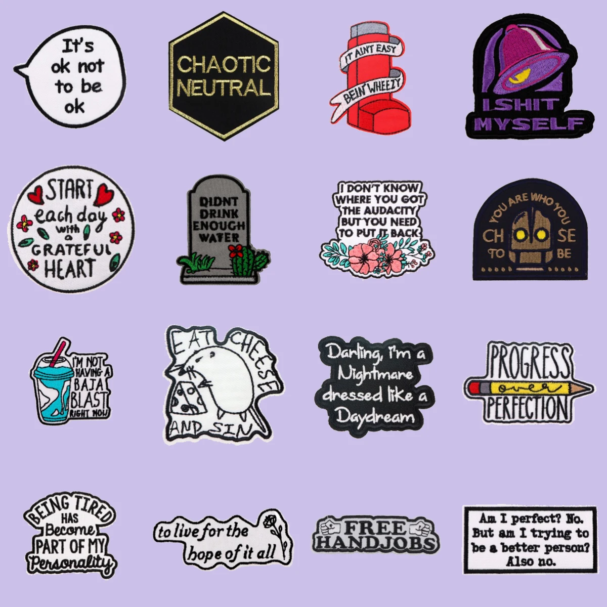

Robot Quotes Embroidered Patch for Clothing Jackets Thermoadhesive Patch DIY Iron on Patch Applique Accessories Sticker