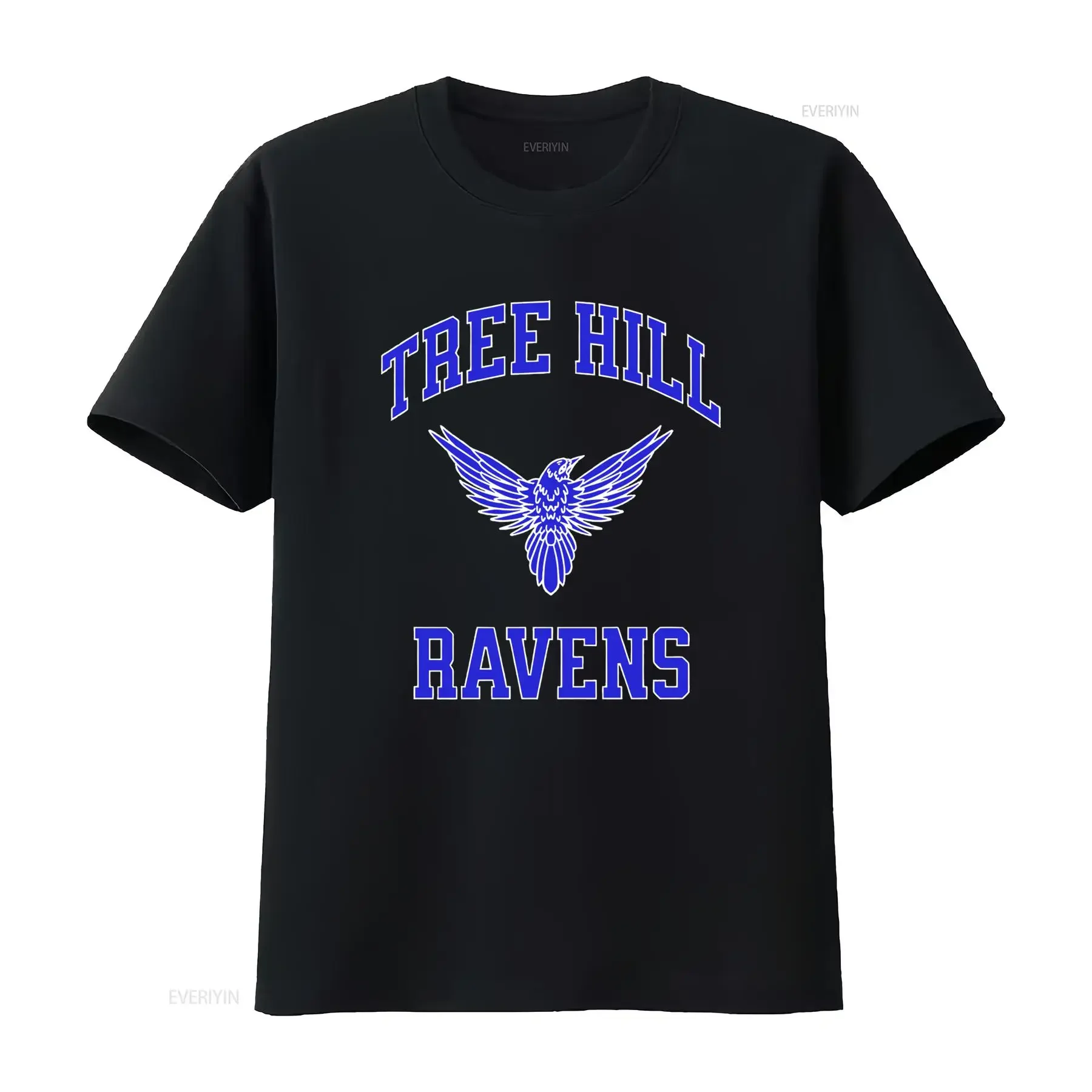 Vintage College Style Tree Hill Ravens Raven Print Casual Streetwear T Shirt vintage Washed designer clothes graphic Unisex