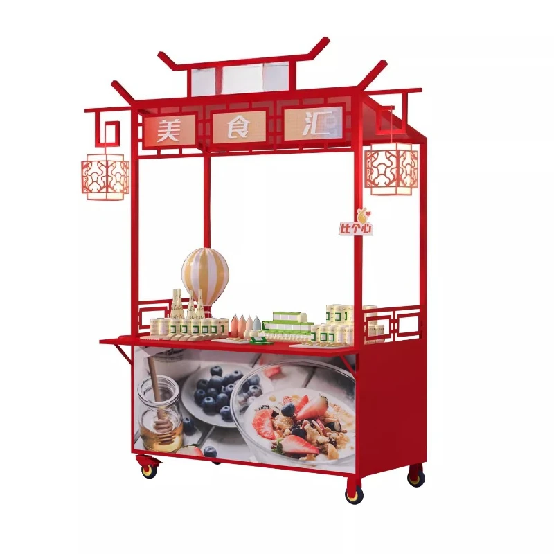 

Market display racks, trolleys, street stalls, mobile food trucks, foldable shelves
