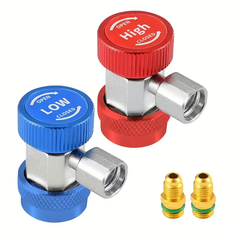For Freon Charging Auto AC Manifold Gauge Set Hose With Quick Coupler And R134A Adapter For Car Air Conditioner Refrigeration