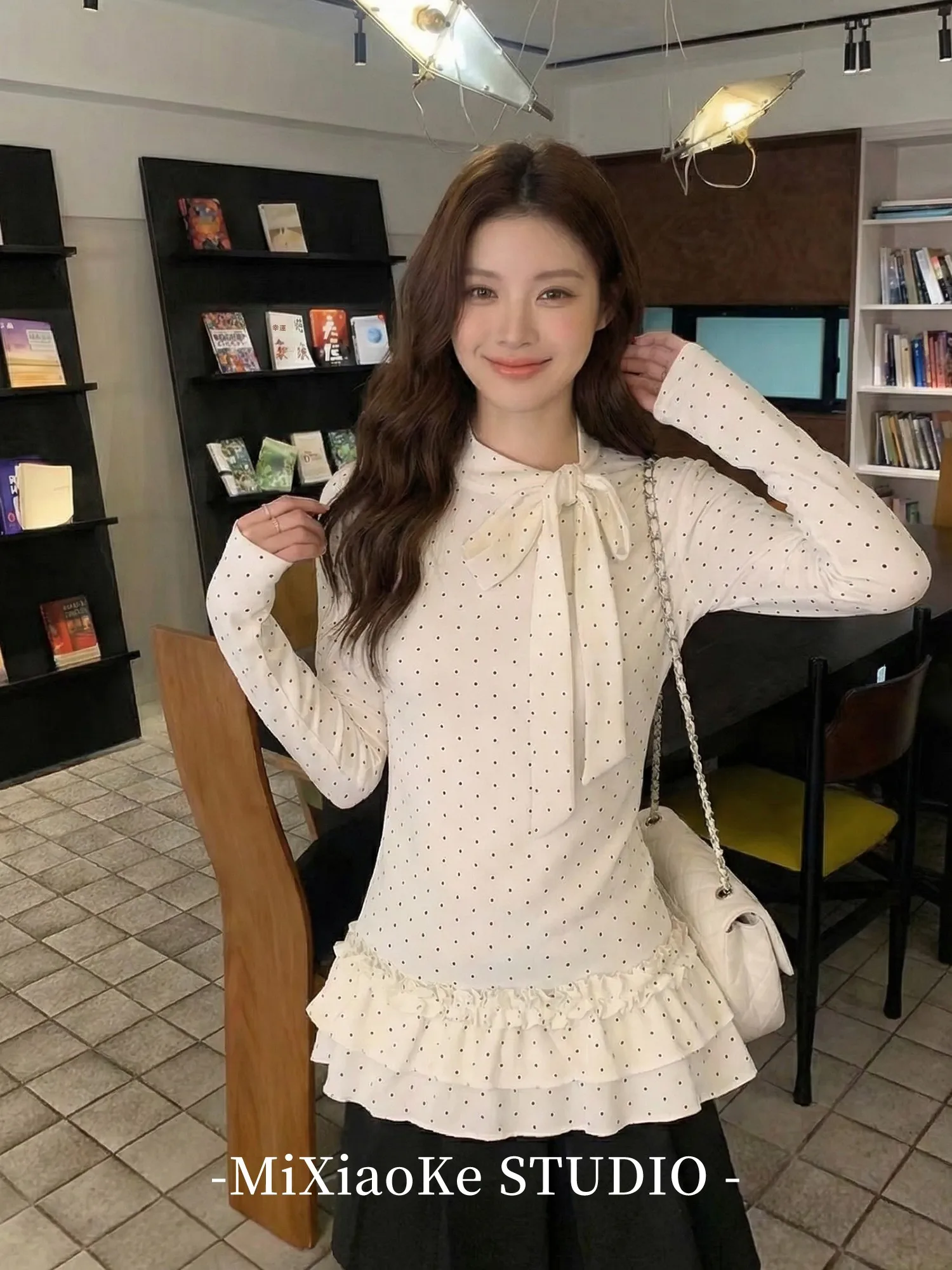 

Design Sensation Women's Long Sve Base irt Princ Fit Floral Knot ing Spring Early Versatile Layering