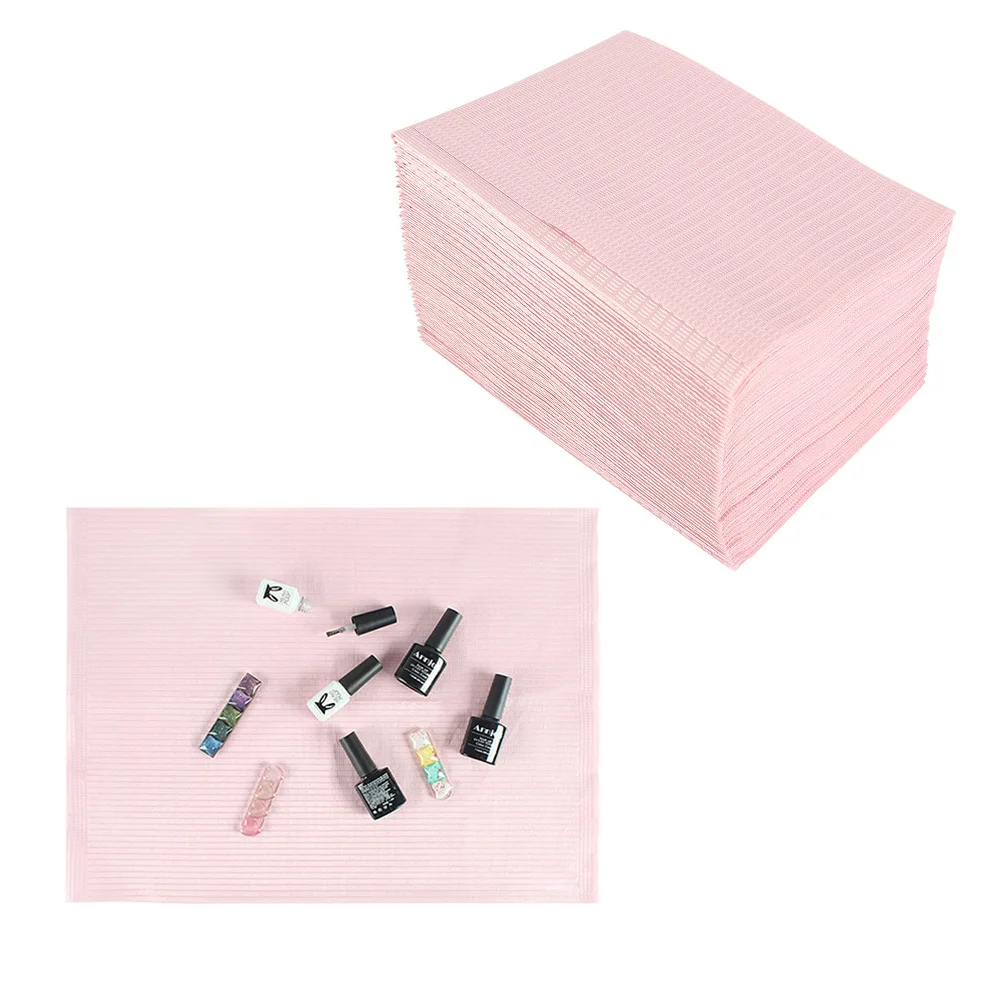 125 Stück Wasserdichte Maniküre-Matte Einweg-Nagelkunst-Übungsmatte Weiche Hautfreundliche Saubere Tischabdeckung für Heim- und Salongebrauch Maniküre