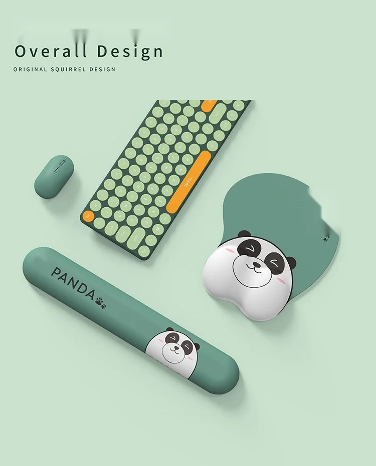 Niedliches Panda-Handgelenkauflage-Mauspad, ergonomische Schreibtischunterlage für Büro und Gaming, 5 verschiedene Konfigurationsoptionen – Detail 3