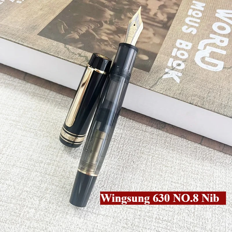 

Короткая перьевая ручка Wing Sung 630, наконечник Iraurita, перо 0,5 ~ 0,7 мм, поршень, ручка из смолы с золотым зажимом, канцелярские принадлежности, деловые подарки, письмо