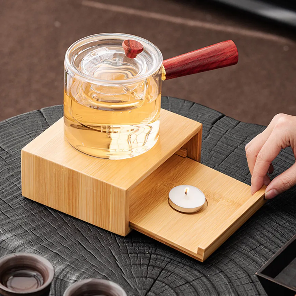 

Современный бамбуковый подогреватель для чайника, многофункциональный подогреватель для чайных свечей с нескользящим дизайном, идеально подходит для приготовления чая, подогрева кофе и использования на рабочем столе.