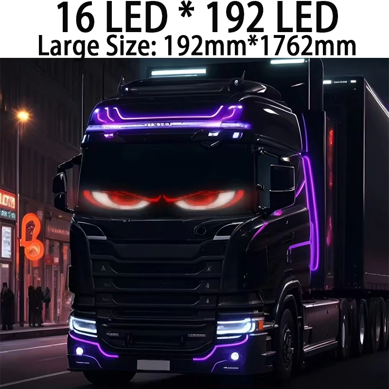 16LED*192LED 192mm*1762mm Truck/Car Programmable Led Sign Matrix Pixel Panel Light Flexible Led Auto Animation Display Board