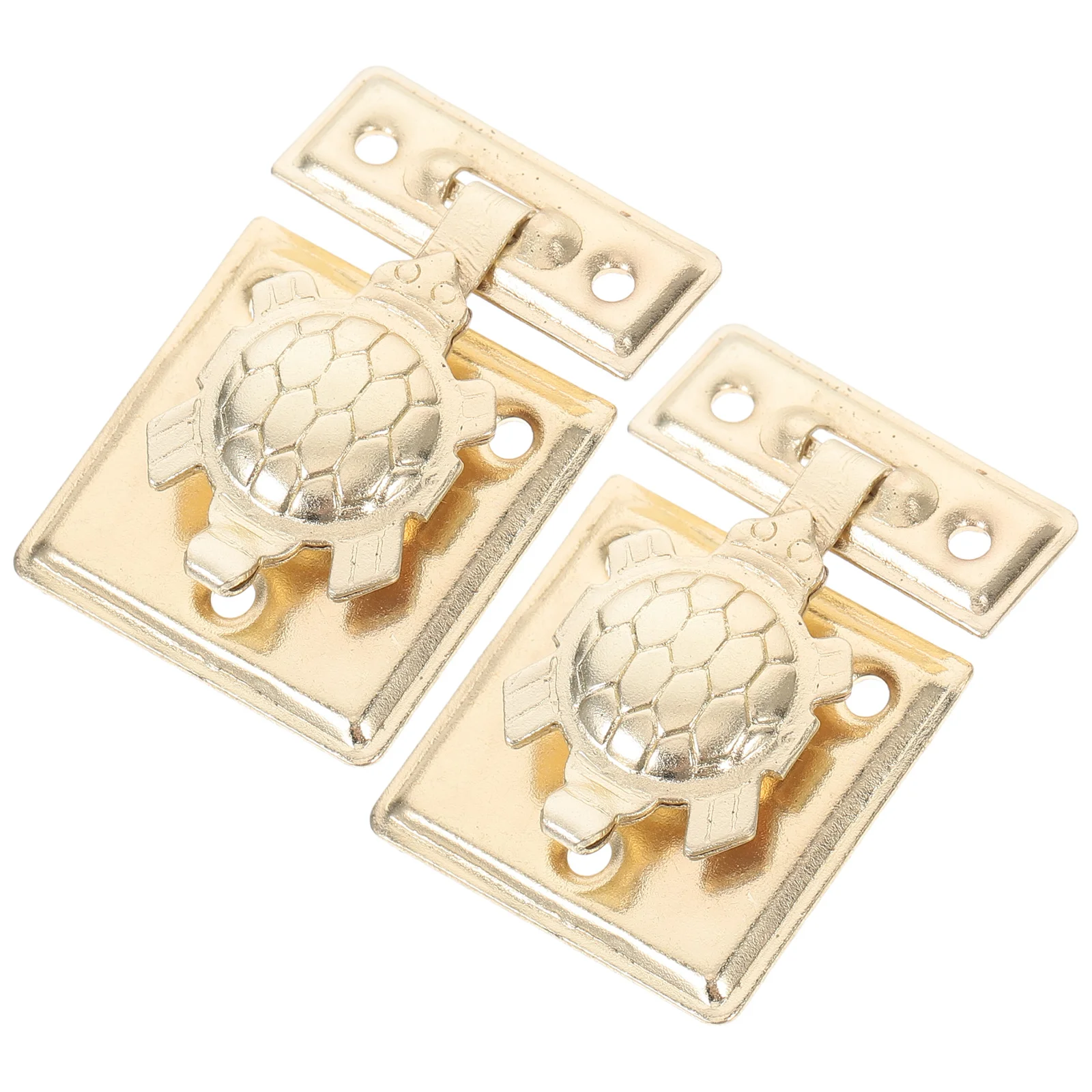 

2Pcs Vintage Lock Buckle Iron Sheet Latch for Presents Brocade Wooden Boxes Secure Storage Hardware Mini Box Hinges