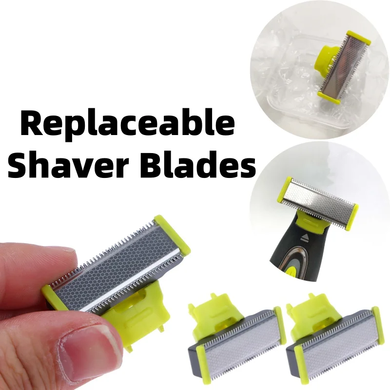 004 -1 قطعة شفرات بديلة لإزالة الشعر: شفرات مسننة على الوجهين، رؤوس ماكينة حلاقة الإصدار الجديد