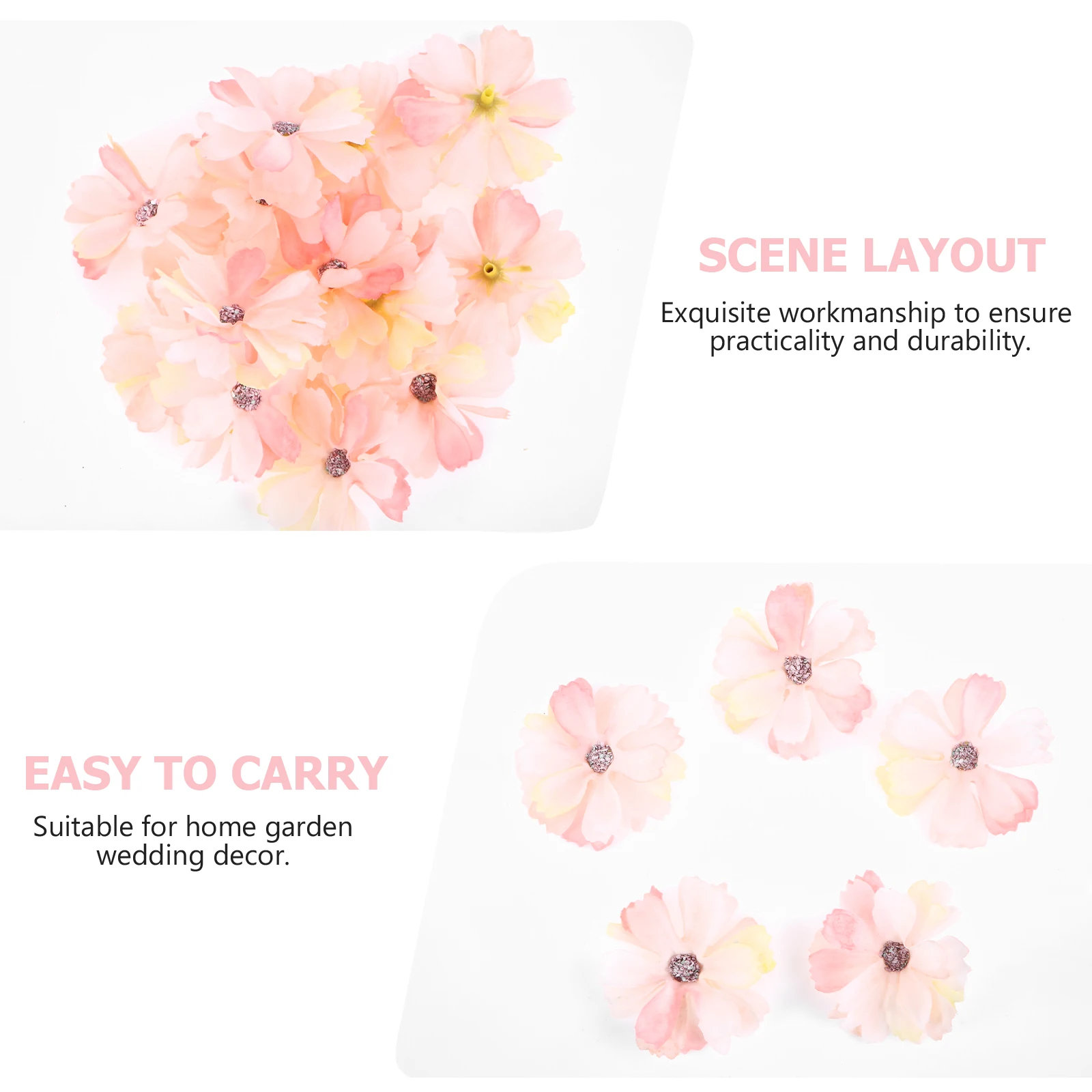 

50Pcs Simulation Flower Ornaments Realistic Fake Flowers Lightweight Artificial Flower Decor for Wedding Home DIY Decoration