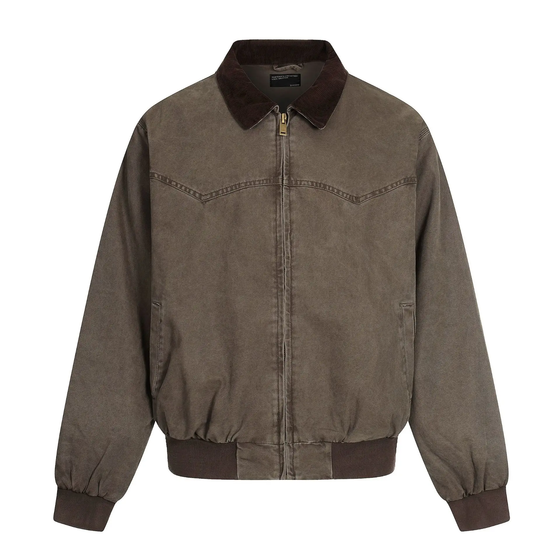 American retro jacket for men and women, short, wide, heavyweight, lapel, loose, trendy, simple, slimming workwear coat