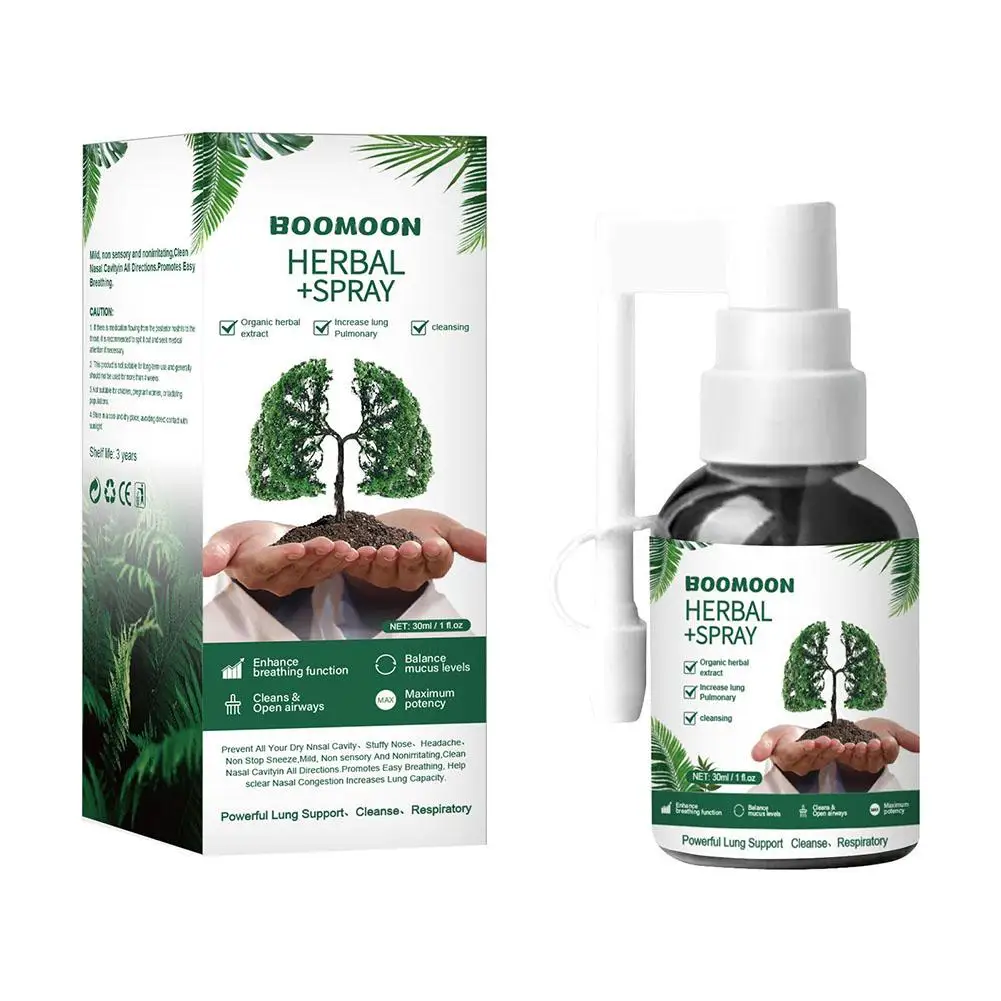 Herbal Lung-Cleansing Spray, Reparação de Limpeza, Desconforto Respiratório Nasal, Cuidados de Saúde, 30ml