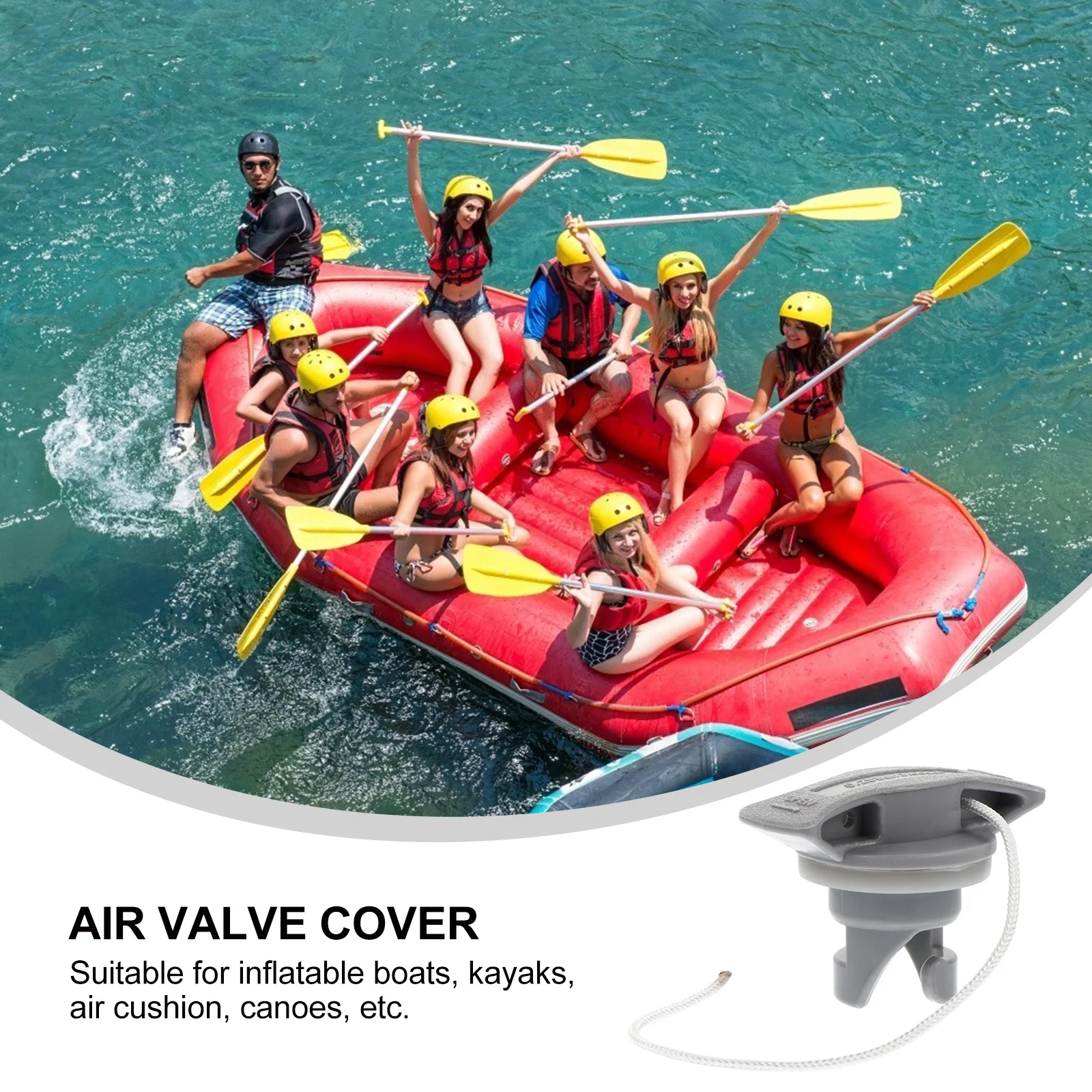 

4pcs Inflatable Boat Air Valve Plugs Kayak Valve Cover Replacement Boat Parts Accessories Easy Install Portable Design (Adapter