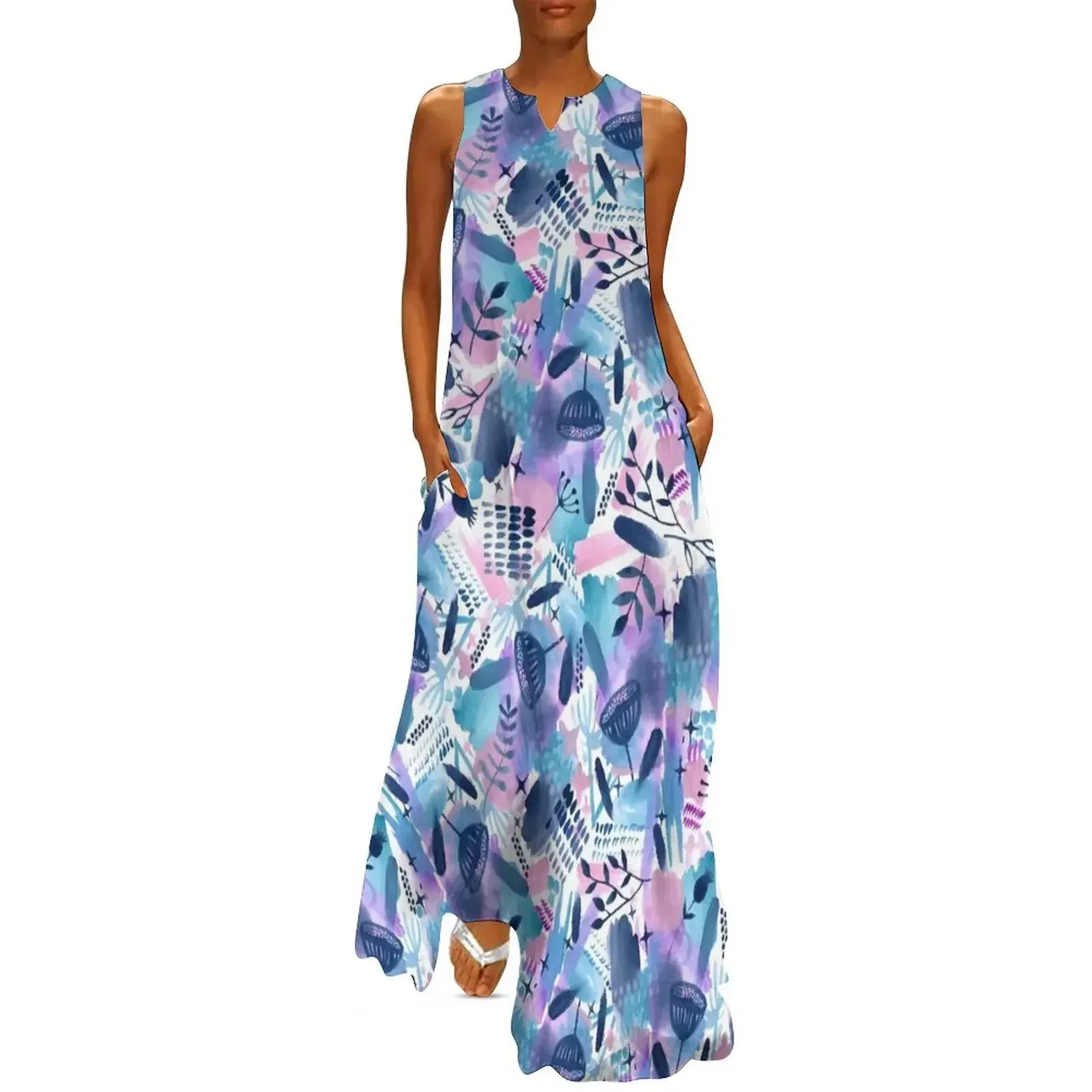 

Abstract - Pink Sky At Night Long Dress dress dresses long sleeve dress Woman dresses