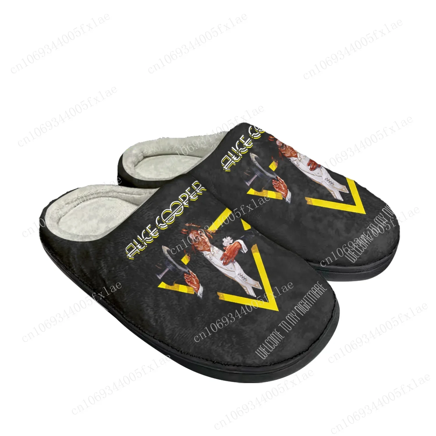 Alice Cooper Rock Sänger Pop Home Baumwolle benutzer definierte Hausschuhe Herren Damen Sandalen Plüsch Schlafzimmer lässig halten warm Schuh Thermo Slipper