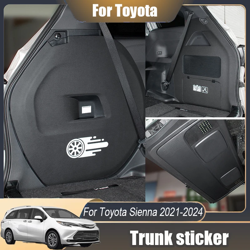 

Для Toyota Sienna 2021 2022 2023 2024 крышка запасного колеса багажника аккумуляторная задняя дверная панель защитная наклейка грязезащитная накладка