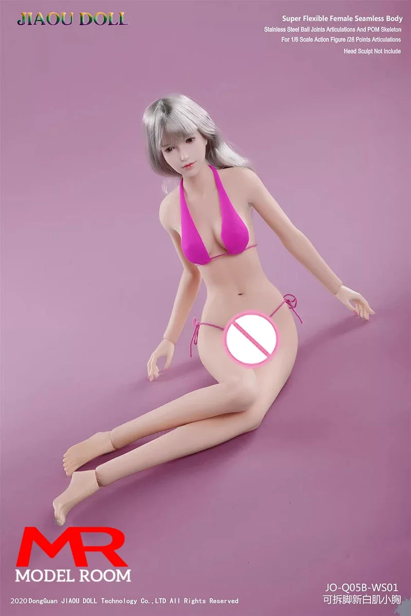 JIAOU DOll JOQ-05B 1/6 فتاة صغيرة تمثال نصفي صغير سلس الجسم 12 ''أنثى الجندي سوبر مرنة انفصال قدم عمل الشكل #2