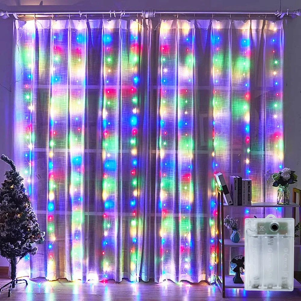 

Battery Curtain Light Outdoor Fairy String Lights Garden Yard Wedding Birthday Christmas Mother's Day Party Holiday Decor Lights