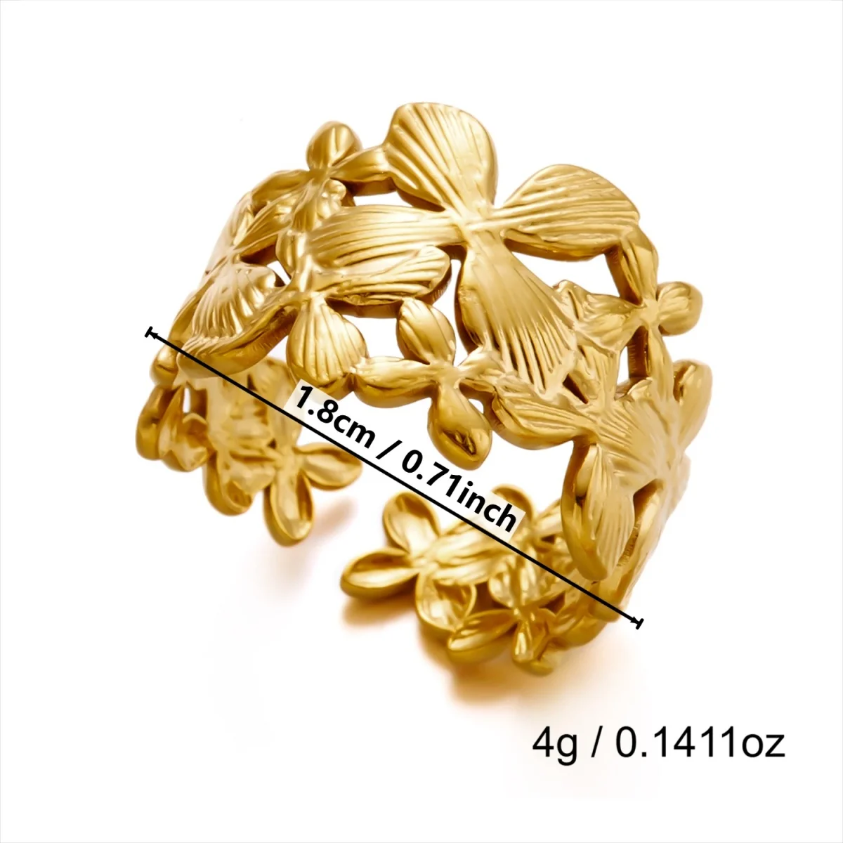 Edelstahlringe mit Muschel-, Krabben- und Blumenmotiven für Damen und Herren, Strand, Schmetterling, geometrischer Ring, Schmuck – Detail 35