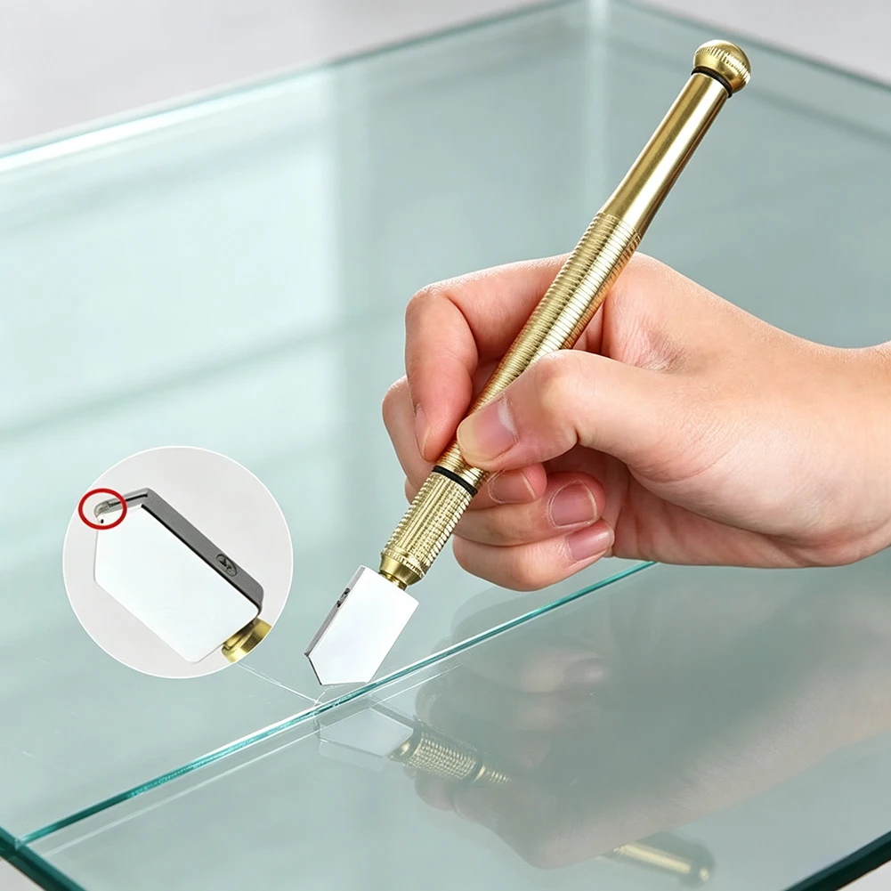 Diamond-Glass Cutter,Multifunctional Oil-Fed Pencil Style Glass Cutter With Anti-Skid Handle For Cutting Glass And Minerals
