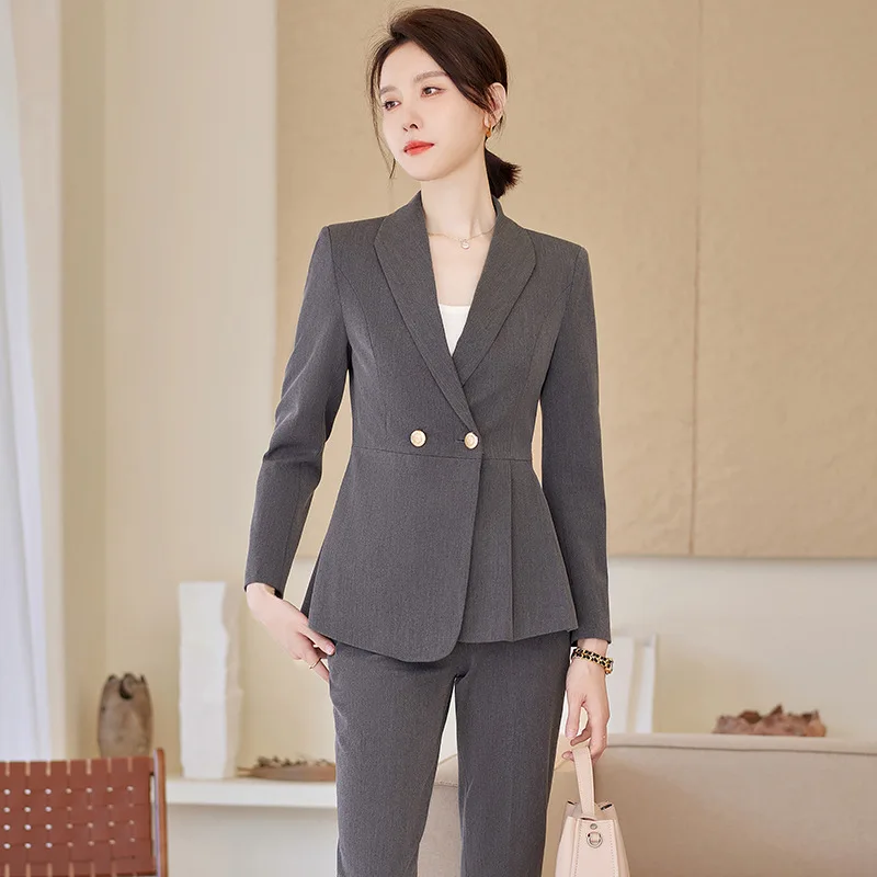 

2023 Business Wear Suit Women's Autumn and Winter Temperament Goddess Style Business Formal Wear Sales Department Jewelry Shop W