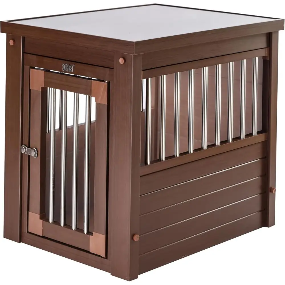 

Ящик и торцевой столик для собак InnPlace, питомник для домашних животных в стиле мебели для маленьких, средних, больших и XL собак, прочный композит, Russet