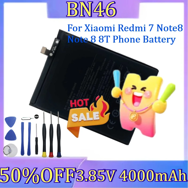 

For Xiaomi Redmi 7 Note8 Note 8 8T Phone Battery New BN46 Long 3.85V 4000mAh Replacement Battery