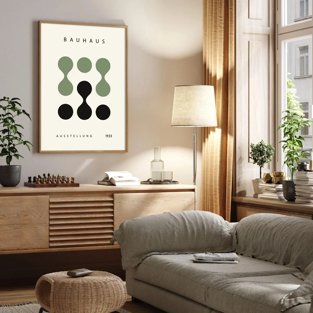 مجموعة من 3 طباعة فنية جدارية هندسية تجريدية من باوهاوس باللون الأخضر، ملصق معرض باوهاوس، ملصق حديث، معرض جدار الفن، مجموعة طباعة باوهاوس، هدية مثالية لغرفة النوم وممر غرفة المعيشة، ديكور الغرفة، ديكور المنزل، ديكور المكتب، بدون إطار #6