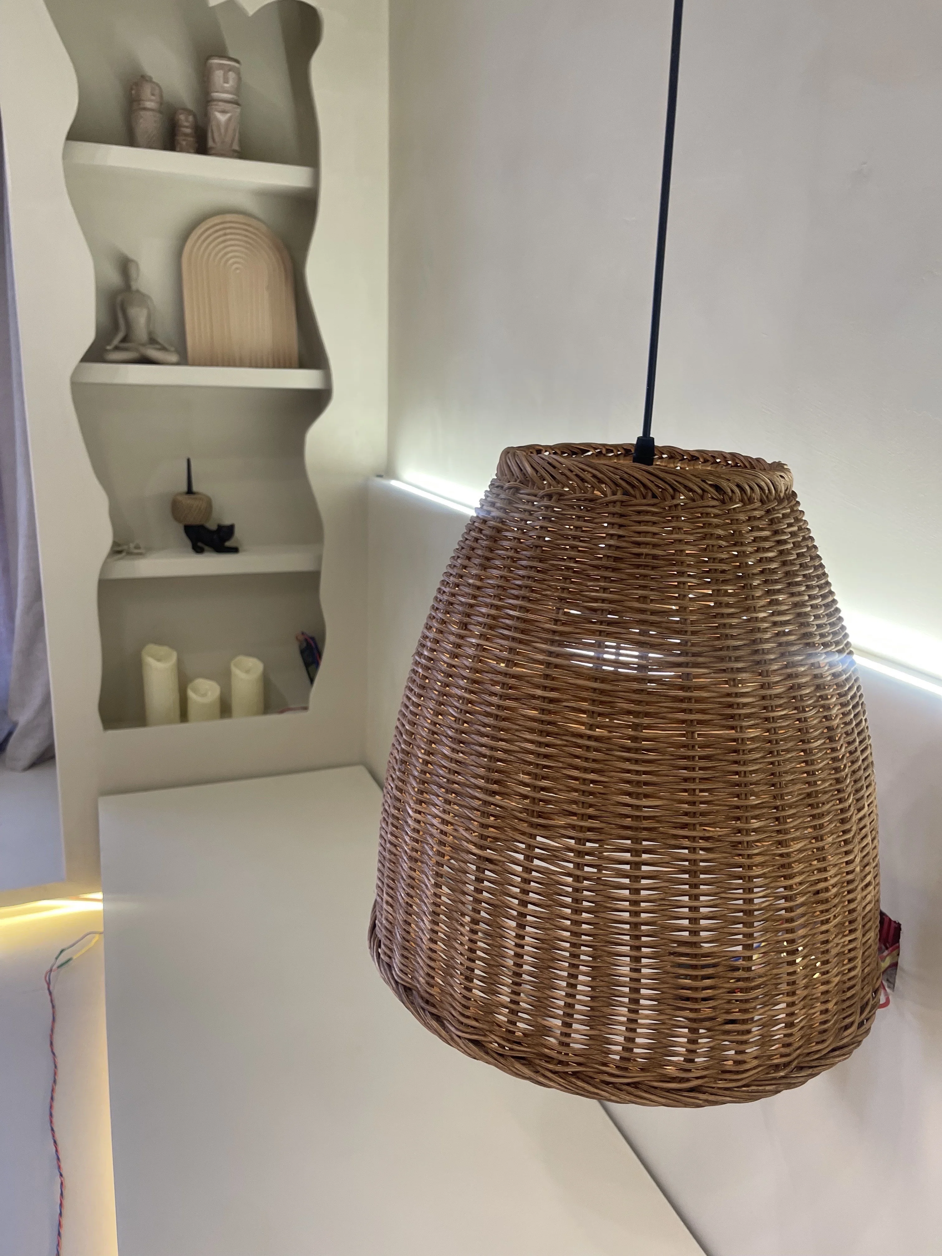 Natural Handmade Real Rattan Seaside Resort Hotel Thailand Australia American Style Wabi Sabi Living Kitchen Pendant Lamp