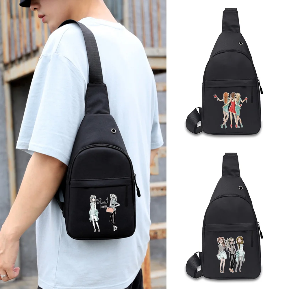 

Мужская сумка-слинг из канваса для активного отдыха, спорта, с отделением для телефона и кошелька, портативная, серия Friends, уличная, на плечо, кроссбоди, модная