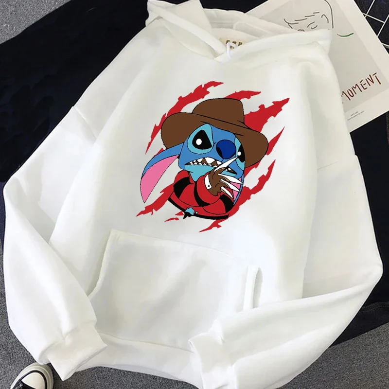 

Disney Cartoon Graphic Printed Hoodies Funny Stitch Sweatshirt Autumn Winter Clothes Women Casual Streetwear Harajuku Tops