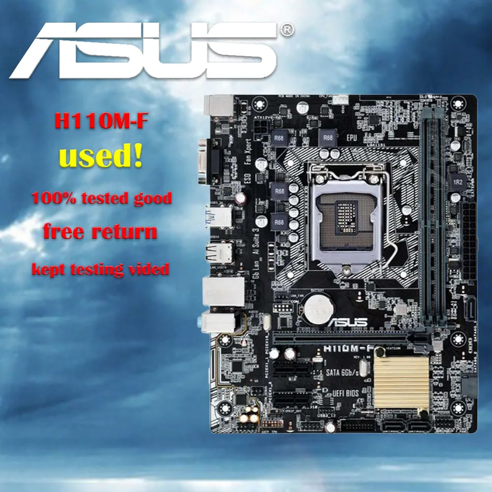 

ASUS H110M-F LGA1151-контактная материнская плата для настольного компьютера M-ATX, маленькая плата с поддержкой DDR4