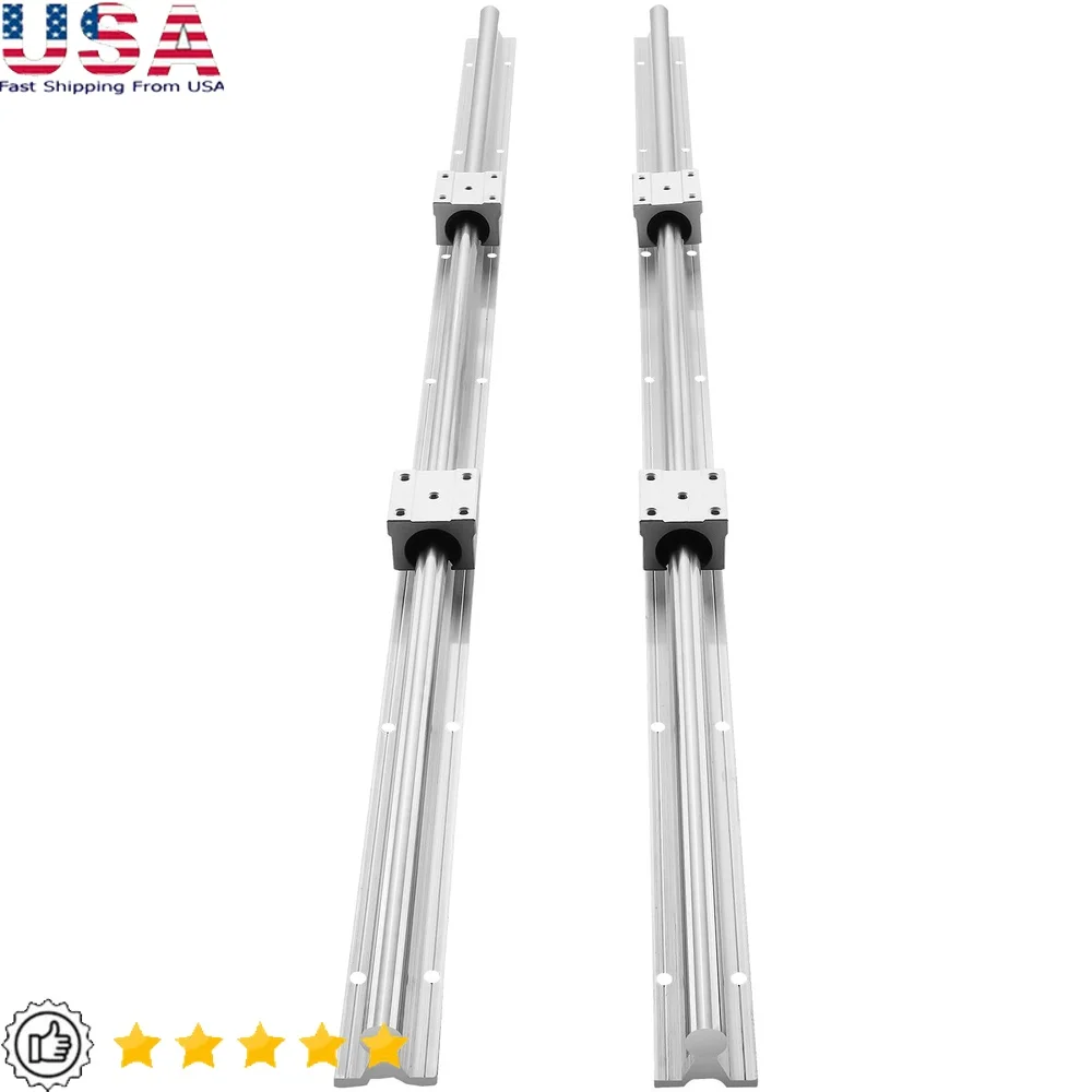

Linear Track Kit SBR12 1000mm 39.4 in Rails 4 SBR12UU Blocks Automation Equipment DIY CNC Machines High Precision Sliding System