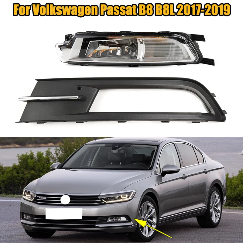 

3G0941661 3G0941662 Car Front Fog Light Lamp Assembly Fog Lamp Cover For VW Passat B8 B8L 2017 2018 2019 Halogen Bulbs