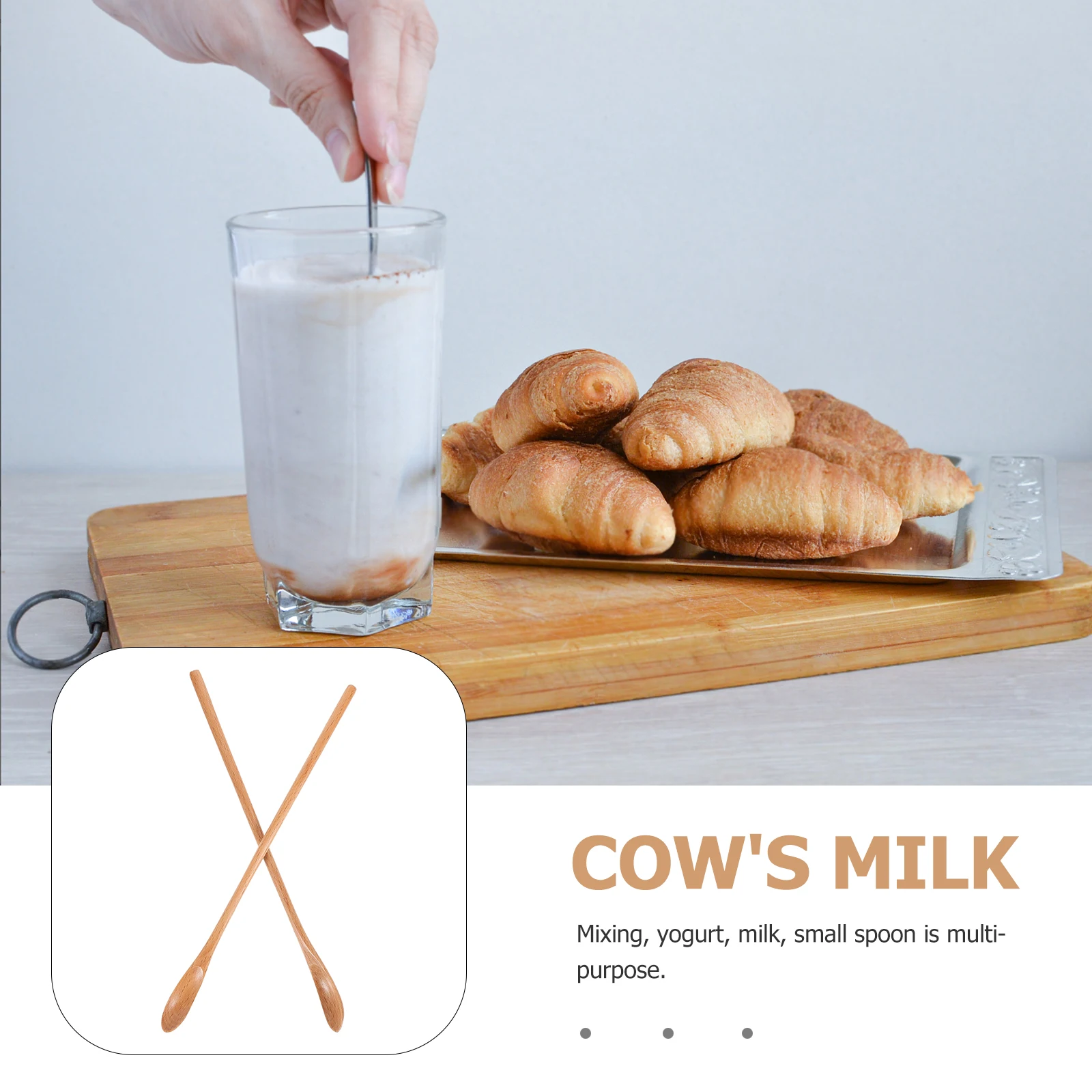 

2 Pcs Wooden Food Serving Scoop Soup Porridge Stew Mixing Spoon Kitchen Utensil Bamboo Kitchen Wood Tableware Tool