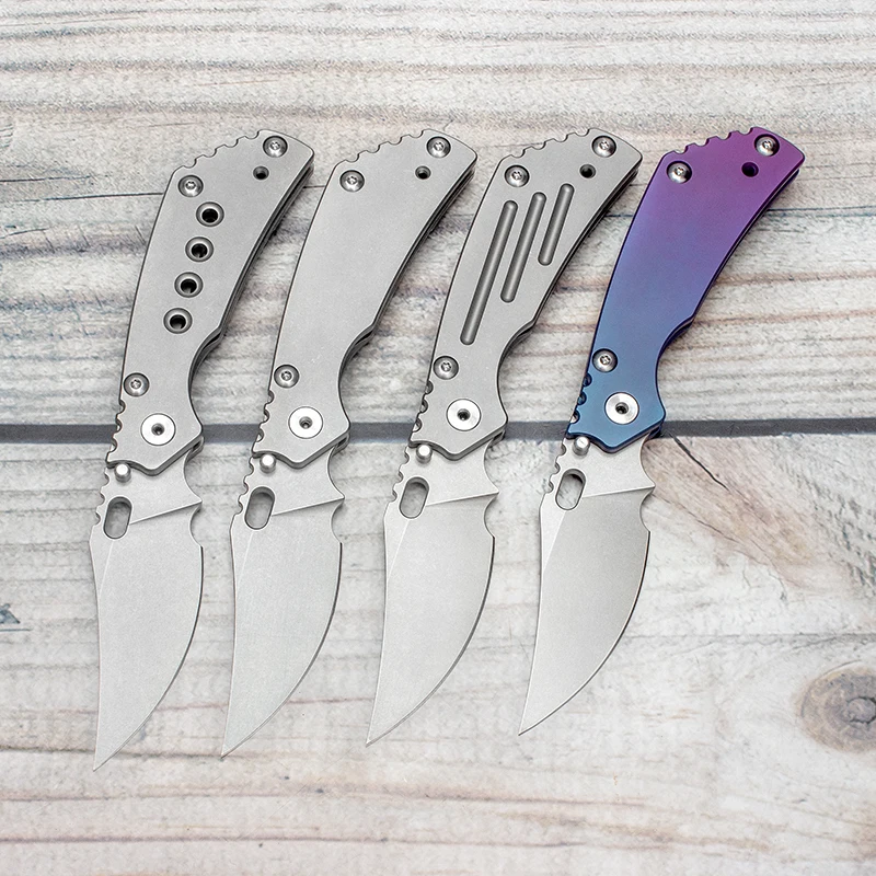 

EVIL EYES Custom Strider PT Pocket Folding Knife CPM 20CV Blade Personalized Ti Handle Survival Portable EDC Outdoor Tools