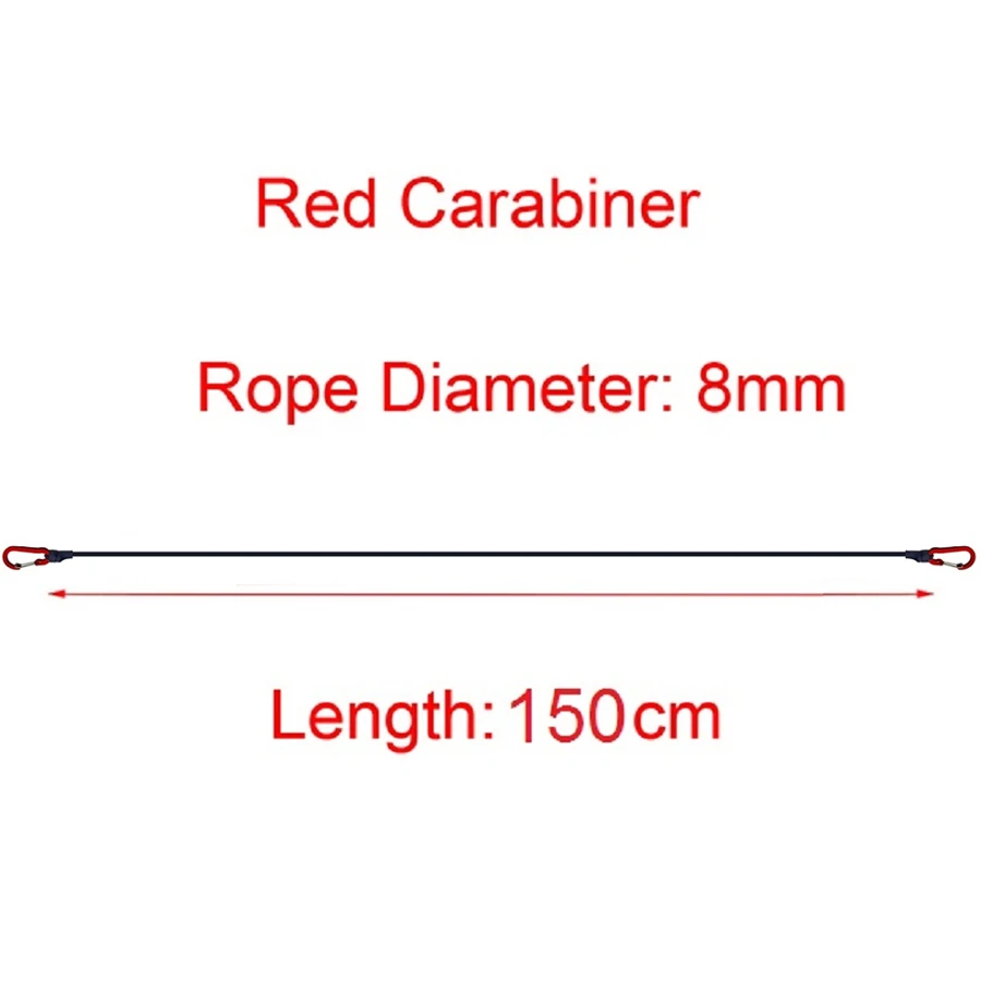 30–210 cm 8 mm Verpackungsseile für den Außenbereich, elastische Bungee-Seile mit roten Haken, dehnbar, leicht, für Fahrräder, Autogepäck, Dachträgergurt