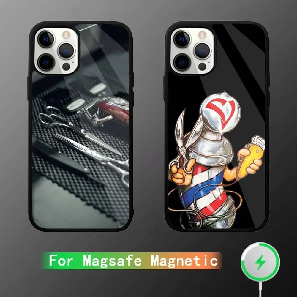 

Barber Shop Hair style Phone Case For iPhone 17,16,15,14,13,12,11,Pro,Max,Plus,Mini,SE4,E Magnetic Magsafe Wireless Charging