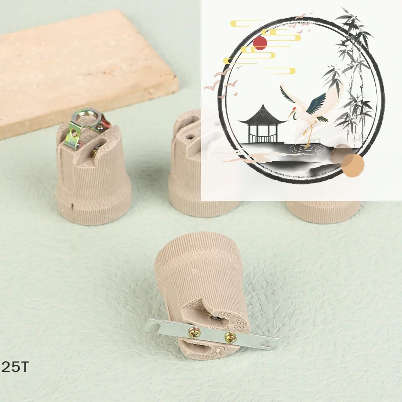 1Pc Lamp Base E27 Vintage Ceramic Lamp Fittings Socket Lamp Base Holder Accessory Fixing Bracket Large Screw Cap 250V 4A
