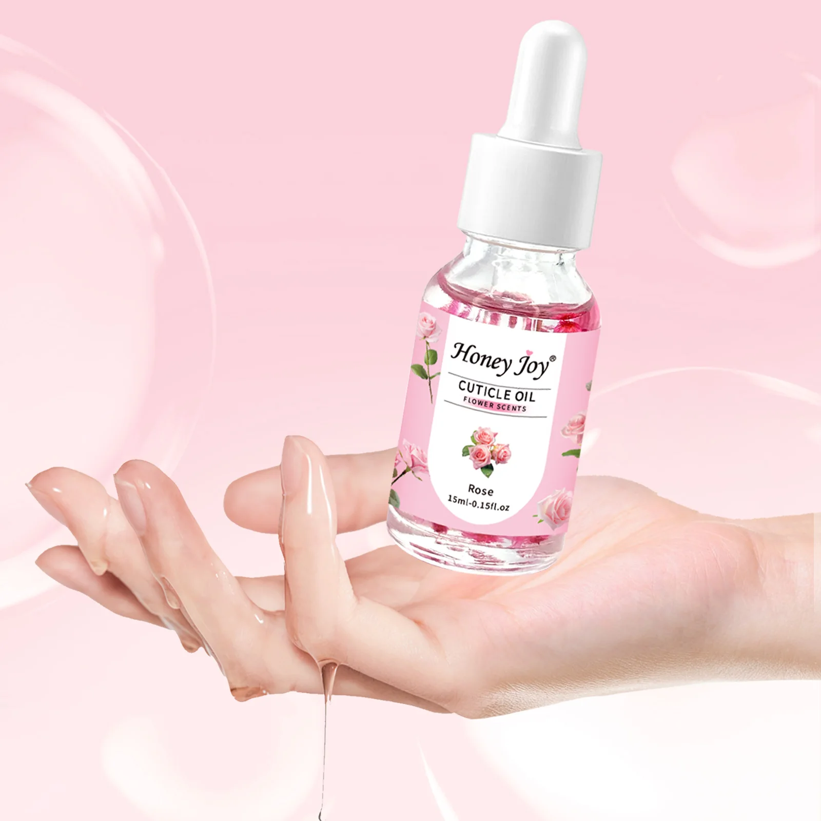 น้ำมันบำรุงเล็บ Honey Joy ออร์แกนิค โรสฮิป น้ำยาล้างหนังกำพร้าผสมดอกไม้จริง สำหรับเล็บบางและเร่งการเจริญเติบโต ใช้ได้ทั้งทำเล็บเองที่บ้านและร้านทำเล็บ