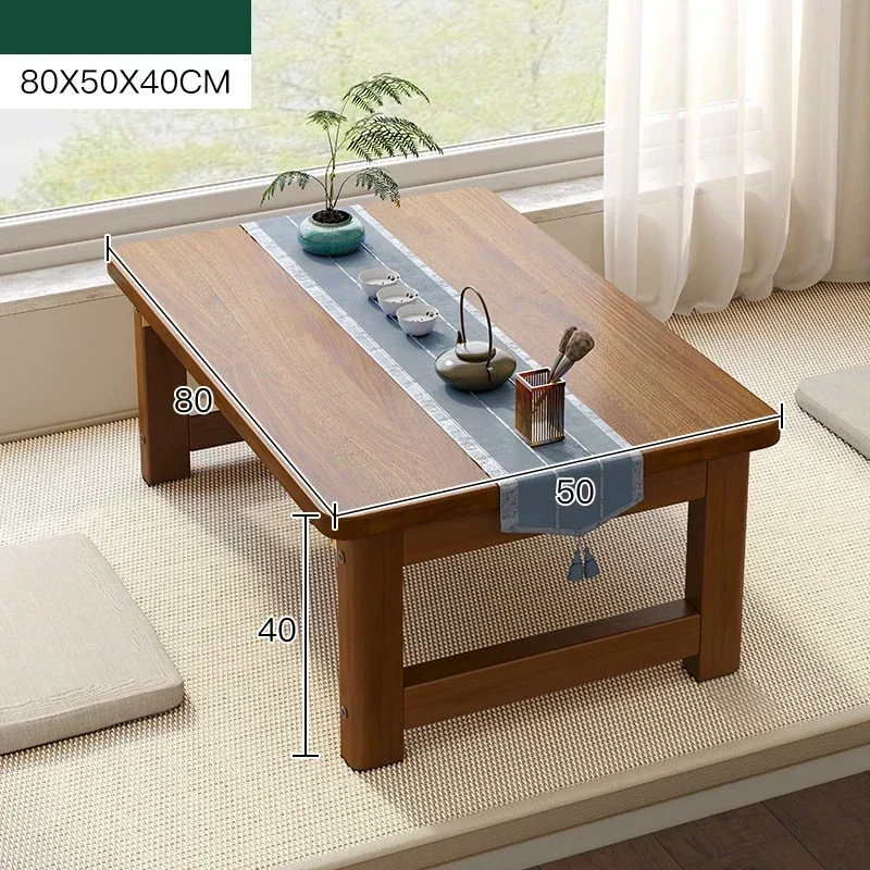 %Japanese Wooden Folding Small Tea Table for Bed Floor Bay Window Balcony Tatami Coffee Side Table Home Decorations Furniture