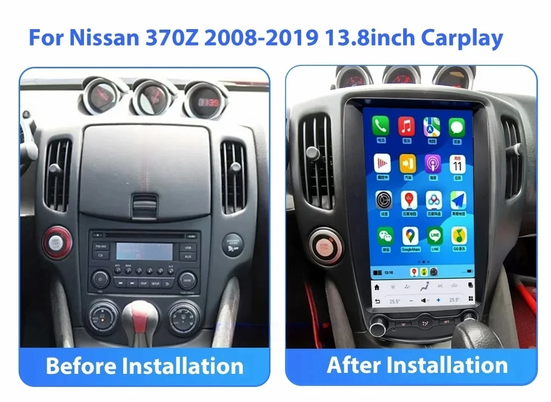 

Carplay Android 13 Auto Stereo For Nissan 370z 2009-2021 370 Z Multimedia Player Car GPS Navigation Head Unit Electronic Display